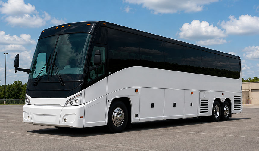 56-passenger charter bus available in High Point, NC